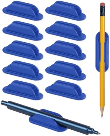 Tiizze Adhesive Pencil Holders for Desk Set of 10 - Silicone Pen Holder with 15 PCS Adhesive Pads - Flexible Pencil Holder for Office Essentials Accessories and Teacher Supplies…