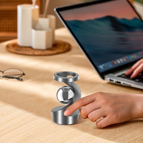 Kinetic Spinning Fidget Desk Toy for ADHD Stress Relief, Gray