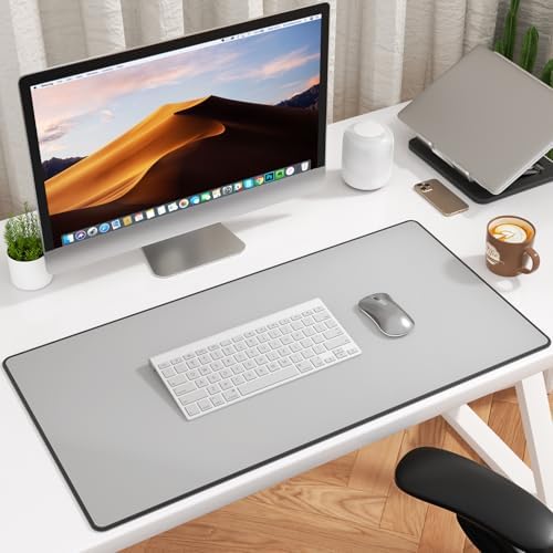 KTRIO Large Gaming Mouse Pad, Desk Mat, 31.5 x 15.7 in, Silver Grey, XXL