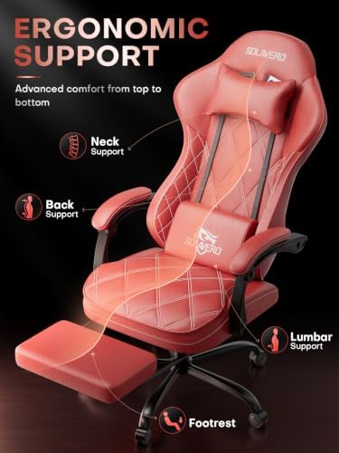 HLDIRECT Gaming Chair with Massager Lumbar Support, 400LBS Weight Capacity