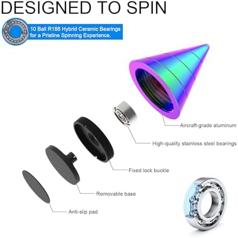 Kinetic Spinning Desk Toys, Fidgets for Anxiety and Stress for Adult Teen Cool-Stuff, Party Gifts for Christmas & Halloween (Conical)