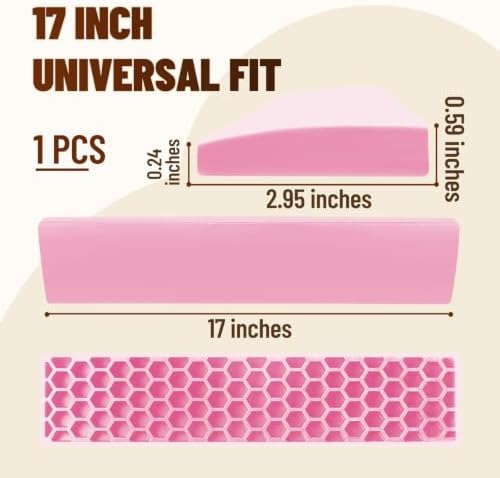 17 Inch Silicone Keyboard Wrist Rest, 0.59 Inch Thick Ergonomic Wrist Support for Full Size Mechanical & Membrane Keyboards, Honeycomb Non-Slip Pad for Office Gaming (Pink)