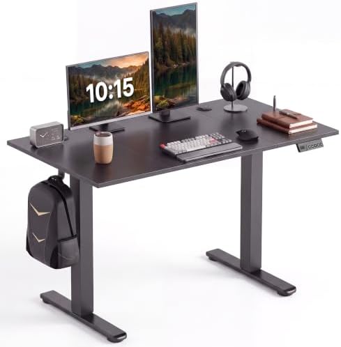 Claiks 48 x 24 Inch Black Electric Standing Desk