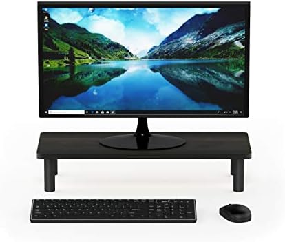 Furinno Turn-N-Tube Monitor Stand Riser, 23.6"W Rectangle Monitor Riser, Laptop Stand for Desk, Office Desk Accessories, Desk Organizers and Accessories, Toolless Assembly, Espresso