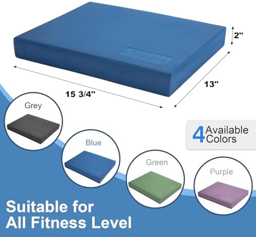 StrongTek Foam Balance Pad & Cork Yoga Mat Set – Non-Slip Stability Pad and Eco-Friendly Yoga Mat for Exercise, Pilates, Physical Therapy & Home Fitness