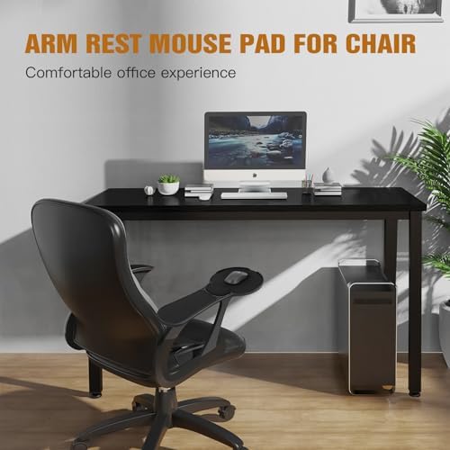 Upgraded Ergonomic Arm Rest Mouse Pad for Chair，Adjustable Mouse Tray with Wrist Cushion, Chair arm Mousepad, Black