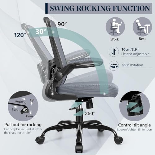 FelixKing Office Chair, Ergonomic Comfy Desk Chair with Flip-up Armrests