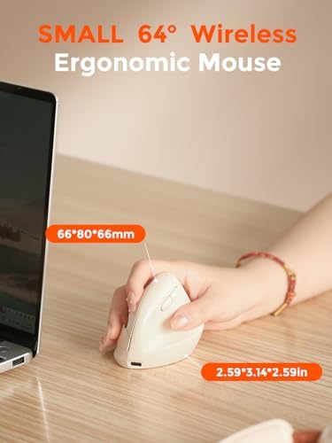 DAREU Ergonomic Vertical Wireless Mouse for Small Hands
