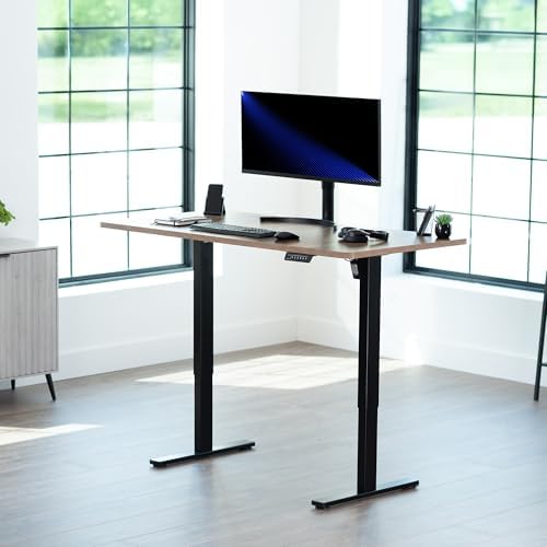 VIVO Reclaimed Wood 60 x 24 in Standing Desk, DESK-KIT-1B6P