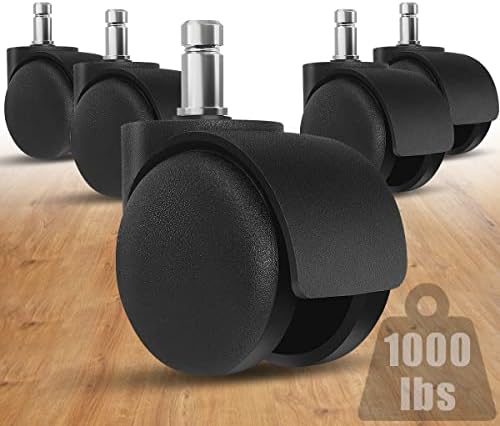 Omyoffice Office Chair Replacement Wheels - 2 in Set of 5 Plastic Casters