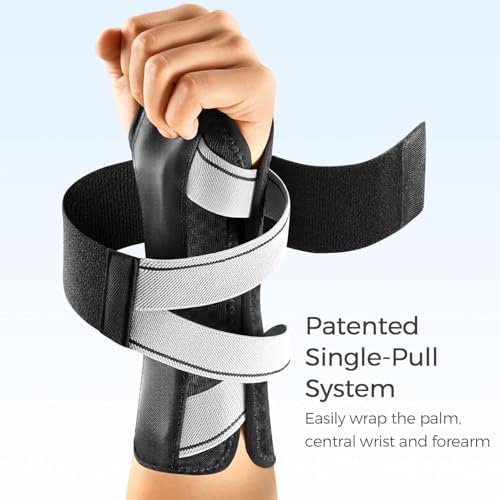 FREETOO Carpal Tunnel Wrist Brace Night Support.Black,Right Hand,XS