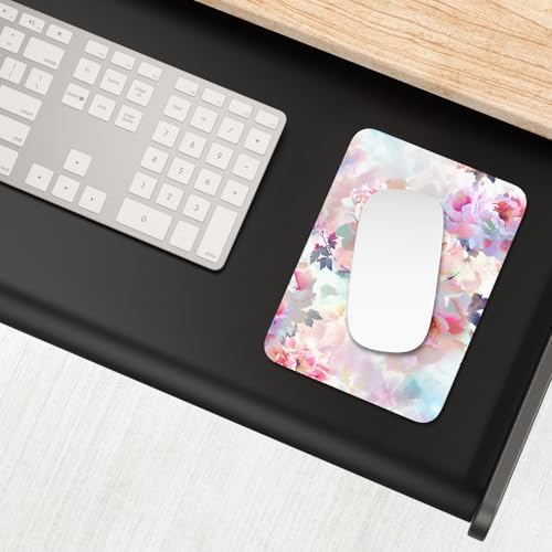 Small Mouse Pad, Mini Mouse Pad 6 x 8 Inch, Thick Rubber Waterproof Mouse Mat, Cute Mousepad for Women Men Wireless Mouse Laptops Home Office, Floral Pattern