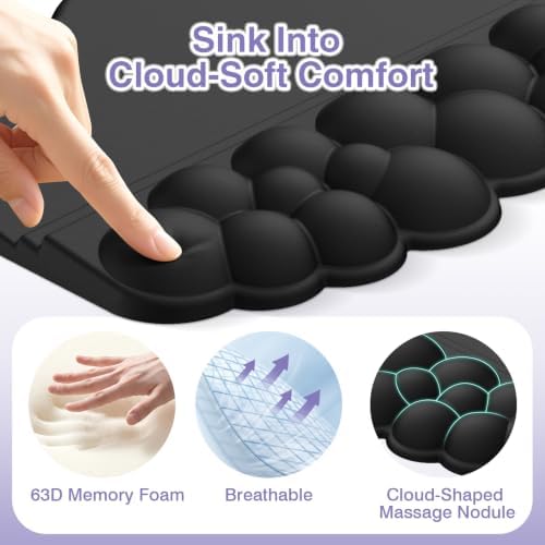 Sushret Cloud Wrist Rest with Keyboard Stand, Keyboard Riser with Wrist Pad