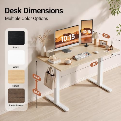 Claiks 48 x 24 Inch Nature Electric Standing Desk