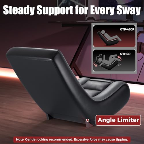 GTPLAYER Floor Rocking Gaming Chair – Floor Rolling Game Chairs with Angle Limiter, Gamer Rocker Floor Seat, Compact & Lightweight, Black(Large)