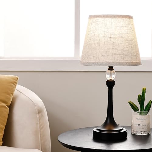 Touch Table Lamp with USB C+A Ports-Black 19.7'' 1pcs