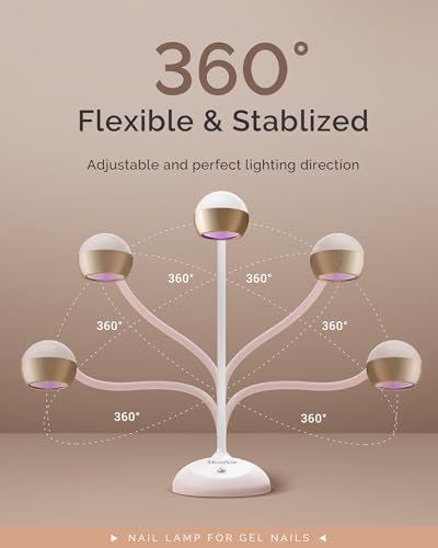 MelodySusie 360° 2-in-1 Gooseneck Nail Lamp S-Pro09M for Detail Work