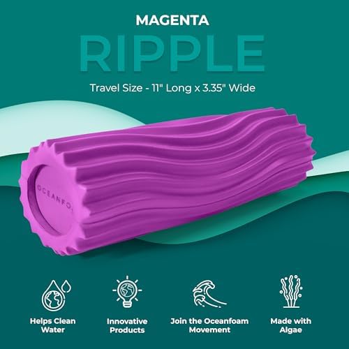 Oceanfoam Ripple Roller - Small Foam Roller for Physical Therapy (Magenta)