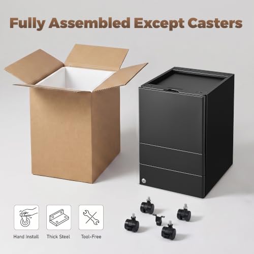 Guizeeopo Fully Assembled 3 Drawer Filing Cabinets for Home Office