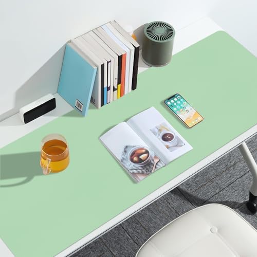 Leather Desk Pad Mat, Green Desk Mat, 47.2" x 16.9"