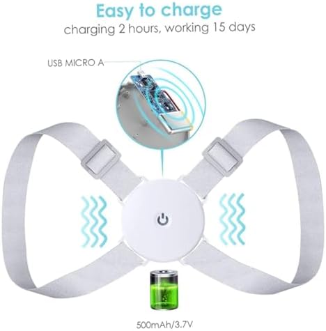 Posture Corrector for Men and Women Kids with Smart Sensor Vibration Reminder - Upper Back Brace Straightener with Adjustable Clavicle Support for Neck, Back and Shoulder Pain Relief Lumbar Supp