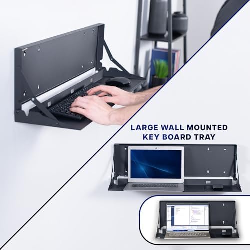VIVO Black Flip Down 30 Inch Keyboard Tray Wall Mount, MOUNT-FDKB30