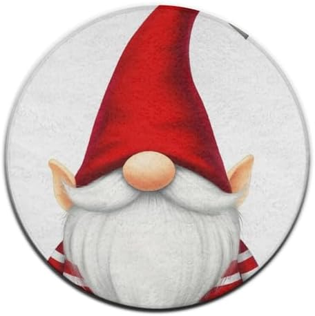 Fashion Round Area Rug Large Non Slip Carpet, Gnome Unisex Home Decor Mat
