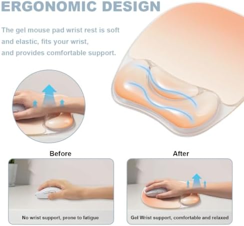 Keyboard Wrist Rest with Gel Mouse Pad Support - Office Accessories