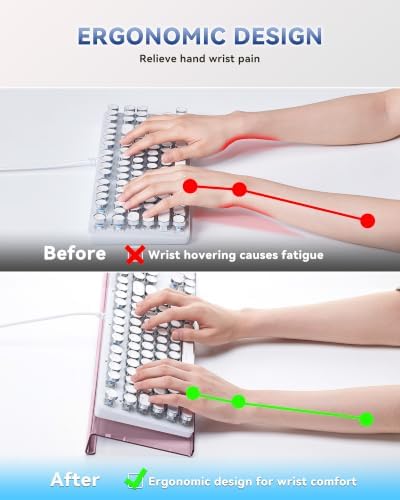 Computer Keyboard Wrist Rest Stand for Desktop(Rose Pink), Keyboard Riser