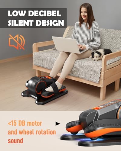 Yagud Under Desk Machine, Electric Elliptical Leg Exerciser for Senior, 13 Adjustable Speeds Quiet and Portable Seated Pedal Exerciser for Training with Remote Control