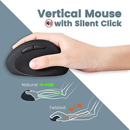 Perixx PERIDUO-606 Wireless Mini Ergonomic Keyboard with Portable Vertical Mouse - Adjustable Palm Rest Stand - Membrane Low Profile Keys - US English