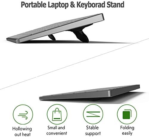 Mini Laptop Stand Cooling Feet, Foldable Desk Computer Keyboard Riser Lift