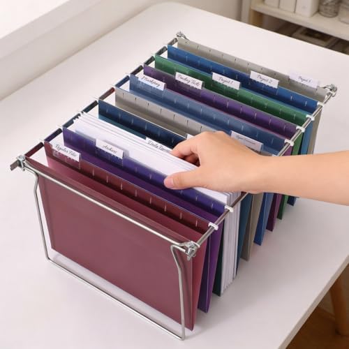 SUNEE Hanging File Folders Vintage Colors, 25 Pack Letter Size File Folders with 1/5-cut Tabs, Stay Organized for Your Home and Office Bulk File and Documents
