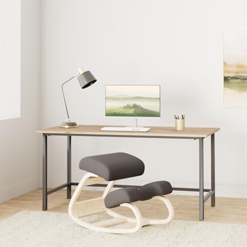 Ergonomic Kneeling Chair with Extra Padding - Posture Support Comfortable Desk Chair - Angled Rocking Stool & Balancing Seat - Natural Relief for Neck or Back Pain (with Extra Padding)