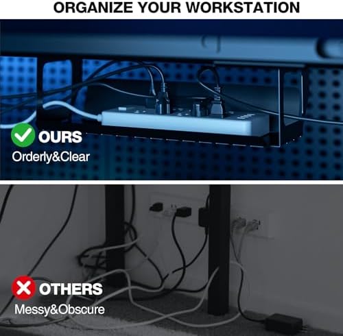 Muvai 59" L Shaped Standing Desk with Cable Tray, Reversible, Black Carbon