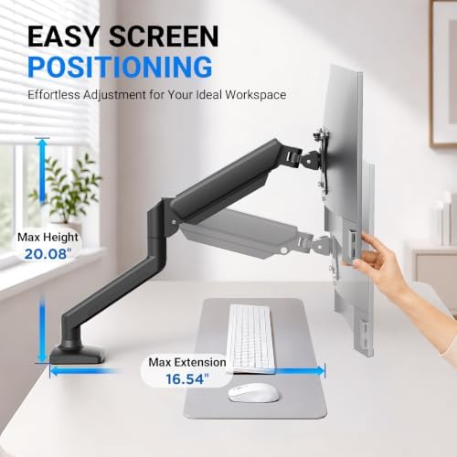 GRIFEMA Gas Spring Monitor Mount for 13-32", Single Monitor Arm