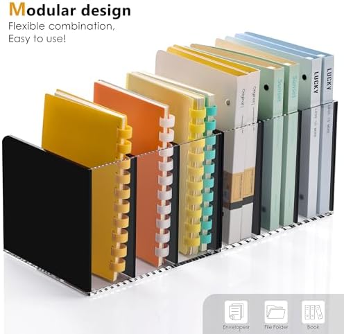 SANRUI Black Acrylic Magazine File Holder Desktap Organizer Folder Sorters