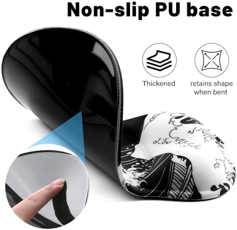 Ergonomic Mouse Pad with Wrist Rest - Gel Wrist Support Mousepad with Non-Slip PU Base for Computer, Laptop, Office & Home