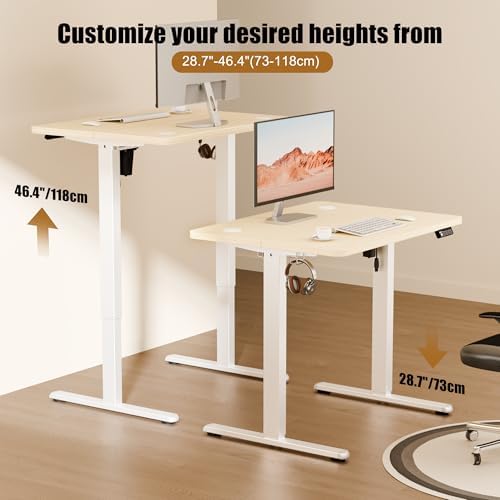 Small Standing Desk, 32"x24" Height Adjustable Sit-Stand, Home Office, Oak