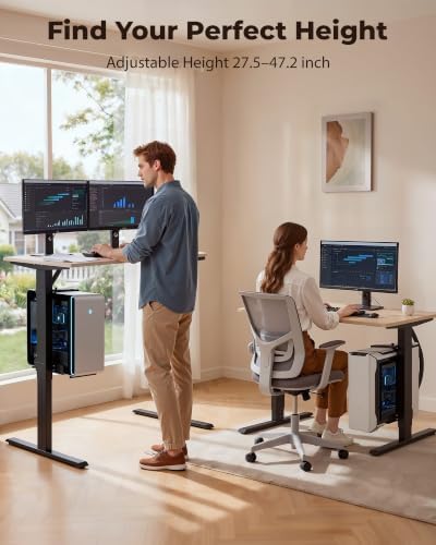 TOPSKY Dual Motor Standing Desk Frame with CPU Holder, Height Adjustable