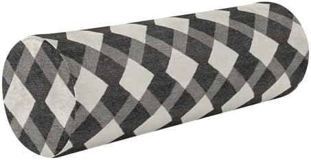 Bolster Pillow Spa Yoga Neck Roll Pillow Round Pillow Insert Cylinder Pillows Decorative Lumbar Support Pillow for Couch Argyle Plaid Dimgray
