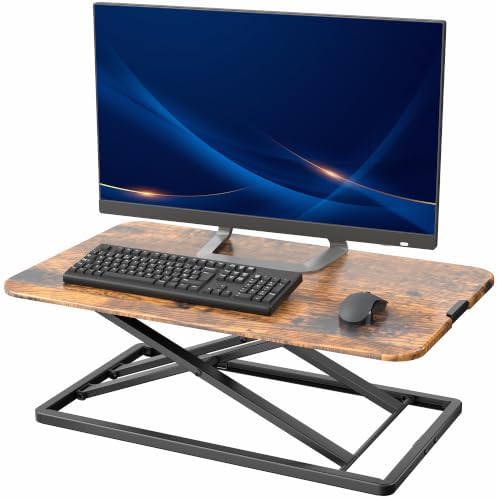 VIVO Vintage Brown 29 in Single Top Standing Desk Converter, DESK-V000UN