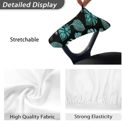 Office Chair-Arm Covers Set of 2, Monstera Leaves Print Office Chair Armrest Covers with Elastic Band, Butterfly Print Stretchy Computer Chair Armrest Covers