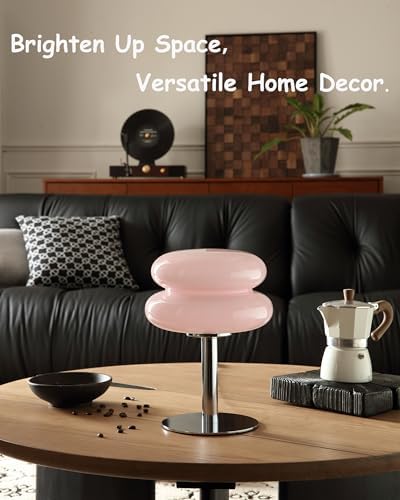 Glivpny Mushroom Lamp Table Lamp, Mid Century Modern Table Lamps (Pink)