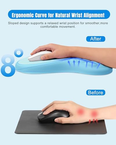 Ergonomic Mouse Pad with Sloped Memory Foam Wrist Rest