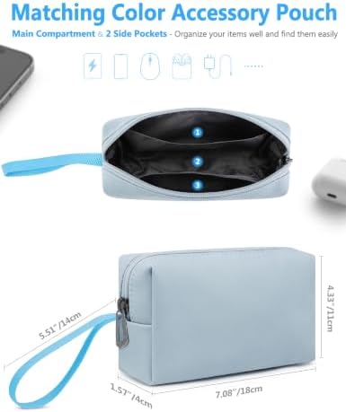 HYZUO 15-16 Inch Laptop Case Sleeve with Adjustable Stand, Pale Blue