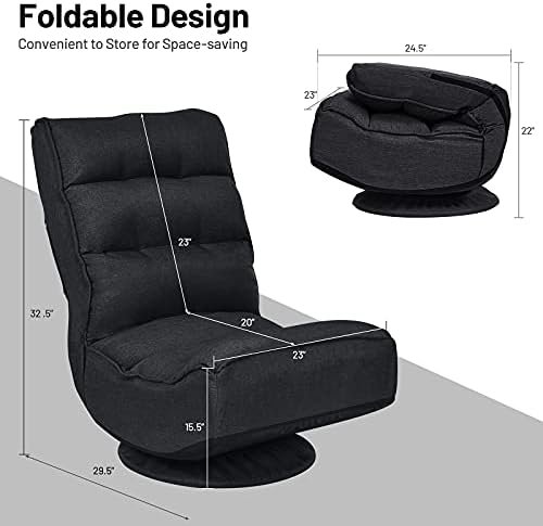 GIANTEX 360 Degree Swivel Gaming Chair, 6 Position Adjustable (Black)