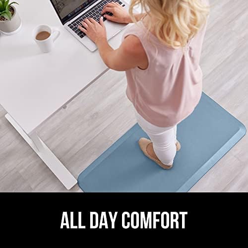 GORILLA GRIP Cushioned Antifatigue Kitchen Mat for Floor, 48x20, Sky Blue