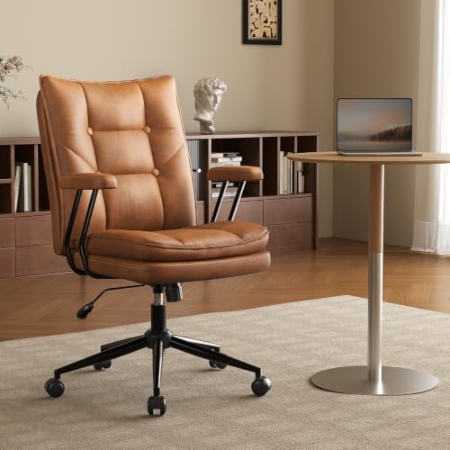 Ergonomic Home Office Chair Leather Desk Chairs with Adjustable Height