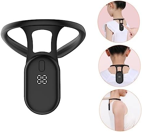 Posture Corrector Sensor Device Portable Posture Training Support for Students Lightweight Hanging Design Hunchback Angle Detection Eye Protection Reminder Black Color